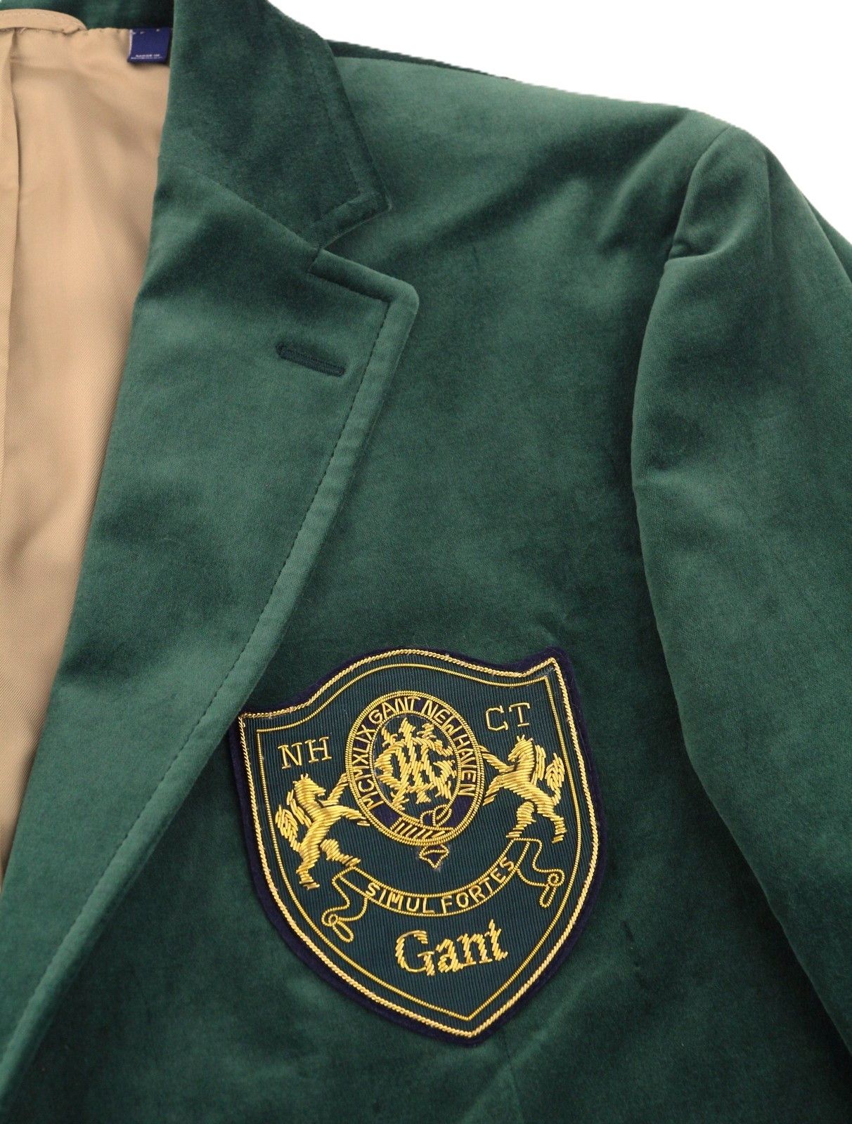 Gant VELVET CLUB EU54 Tartan Green Notch Blazer 87327 Size 44R - 8 Thumbnail