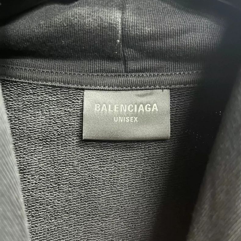 Balenciaga Balenciaga Black logo print hooded sweatshirt Size US XL / EU 56 / 4 - 3 Thumbnail
