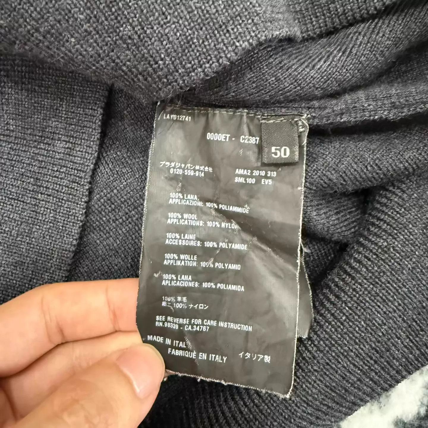 Prada Prada Navy Blue Wool-Nylon Layered Jacket Size US M / EU 48-50 / 2 - 3 Thumbnail