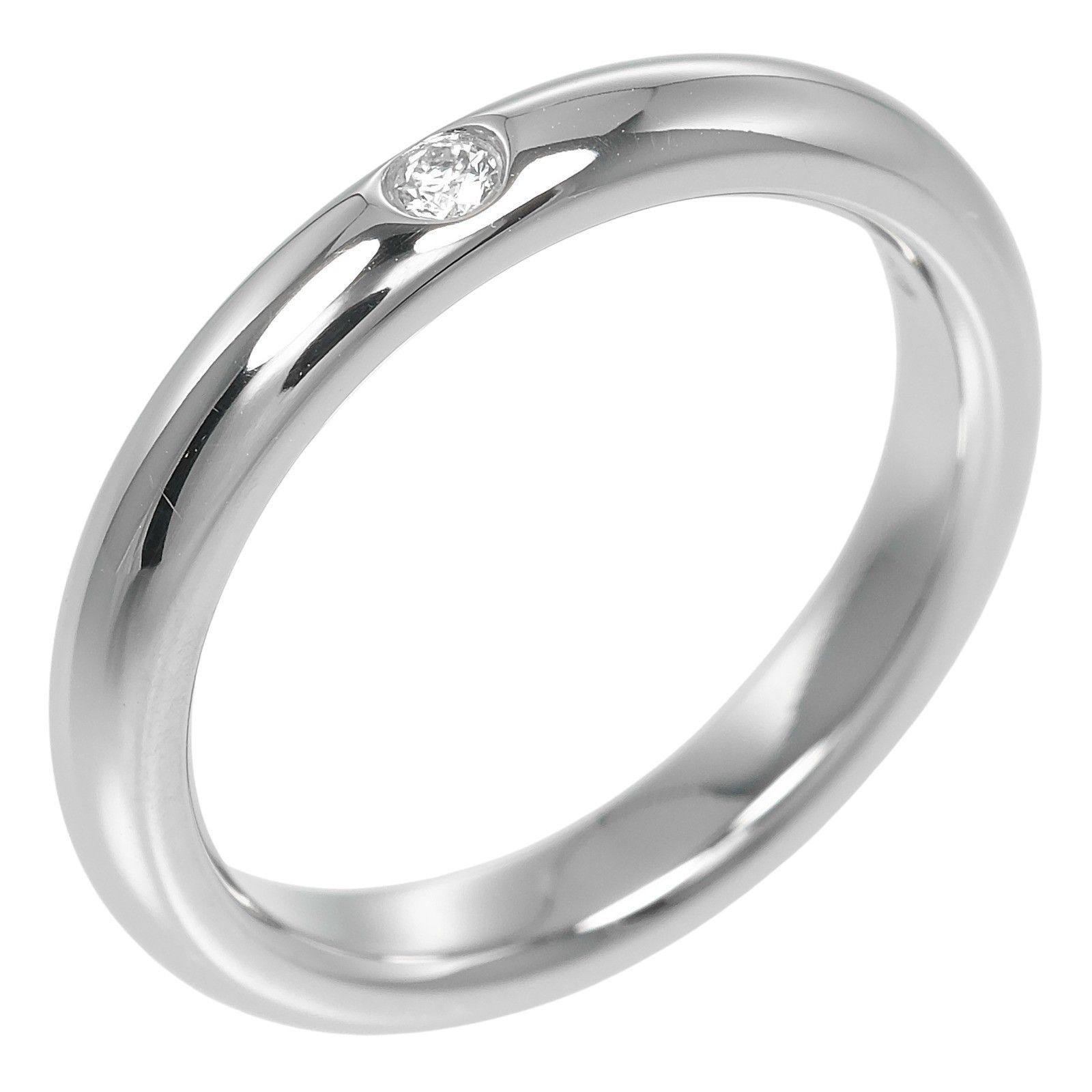 Tiffany & Co. Tiffany & Co. Elsa Peretti 1 Diamond Stacking Band Ring 950 Platinum with Diamond Size ONE SIZE - 1 Thumbnail
