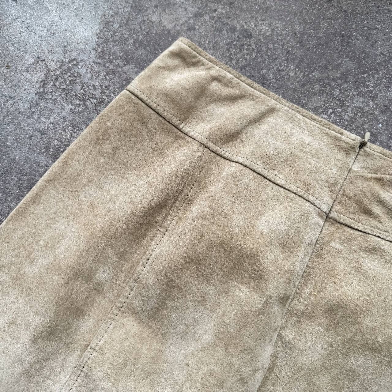 Hysteric Glamour × Vintage Morgan De Toi Vintage 2000's Y2K Suede Leather Midi Skirt Size 29" - 10 Thumbnail