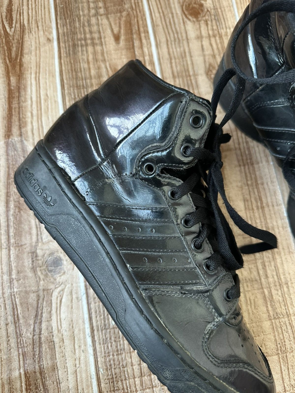 Adidas × Jeremy Scott Ss13 Adidas Jeremy Scott JS Wings 2.0 Patent Black Size US 6.5 / EU 39-40 - 17 Thumbnail