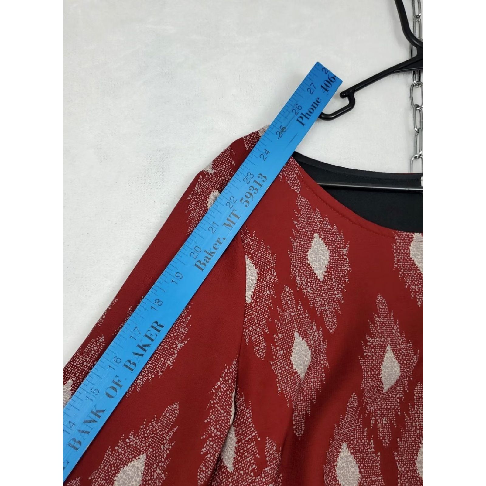 Vintage VINTAGE Gilli Tunic Mini Dress Maroon All Over Southwestern Print Boho Festival M Made USA Size M / US 6-8 / IT 42-44 - 7 Thumbnail