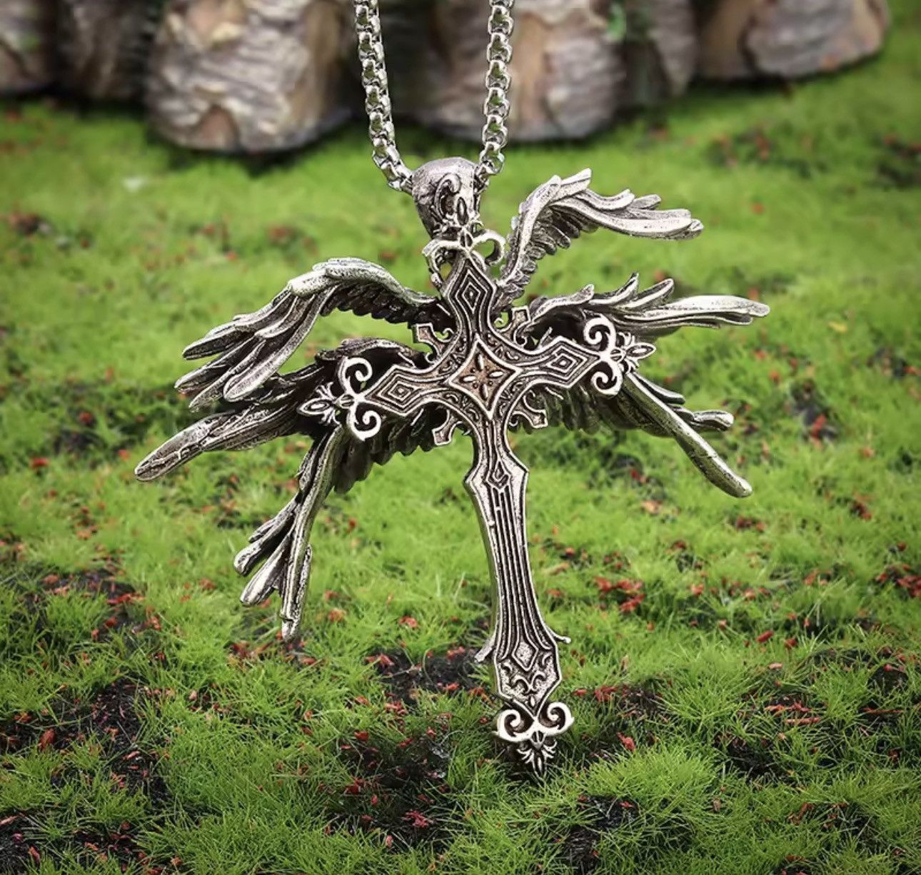 Jewelry Gothic Cross Pendant Necklace Size ONE SIZE - 2 Thumbnail