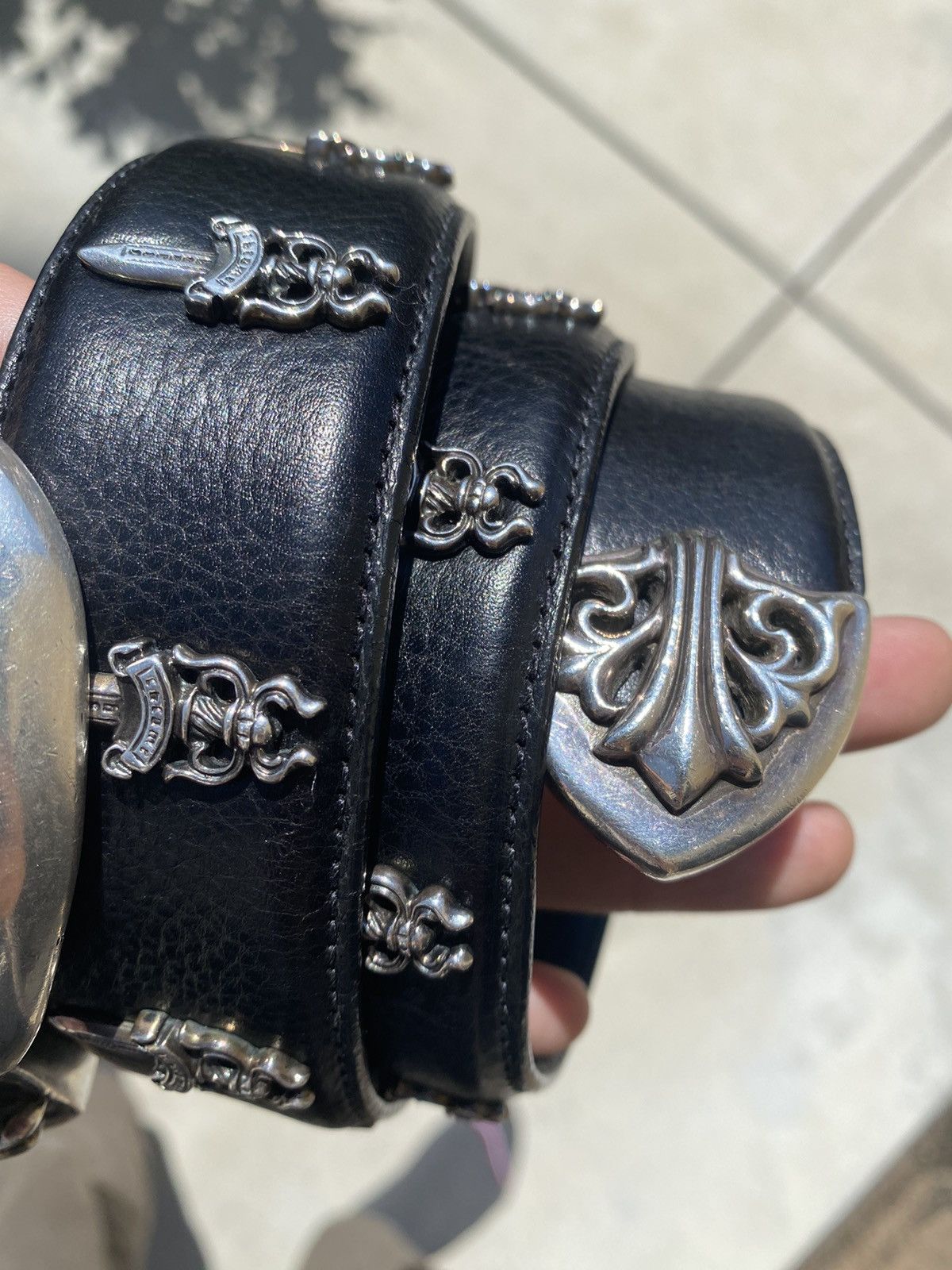 Chrome Hearts Dagger Strap Western 3-Piece Belt