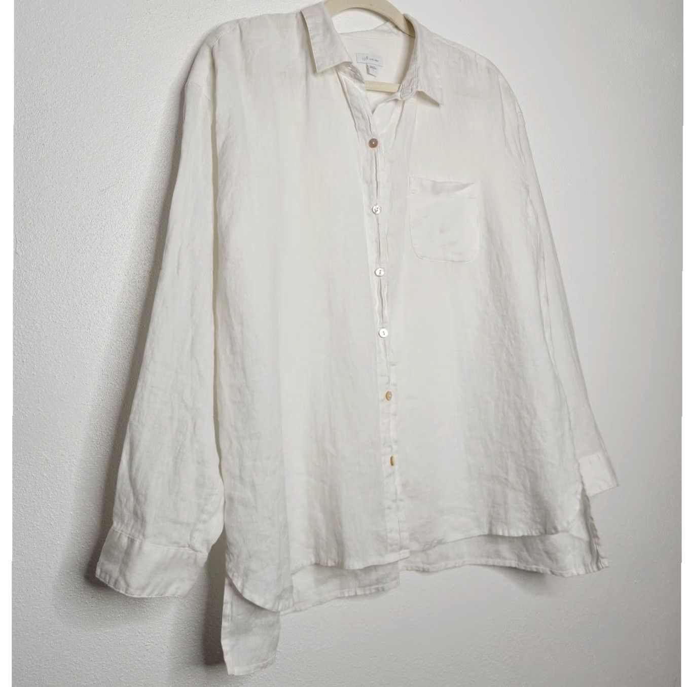 J. Jill VINTAGE J. Jill Button-Up Shirt White L Women Beach Coastal Minimal Luxury Size L / US 10 / IT 46 - 3 Thumbnail