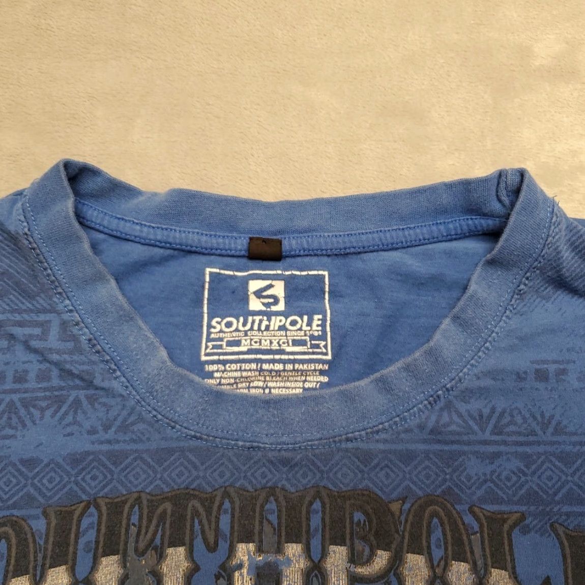 Southpole Southpole Shirt Mens 5XB Blue Cotton T-Shirt 90s Grunge Skater HipHop Tribal Tee Mens Big & Tall Size US XXL / EU 58 / 5 - 7 Thumbnail