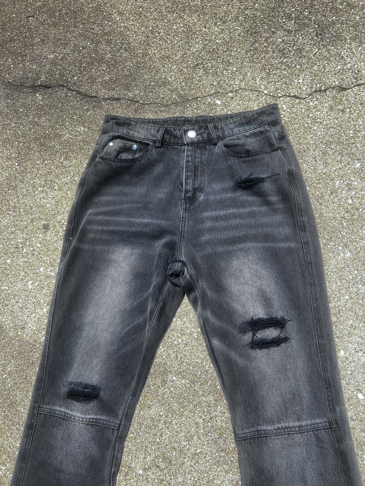 Other Rare black Ash Denim Black Faded slim Boot cut rare Size US 34 / EU 50 - 6 Thumbnail