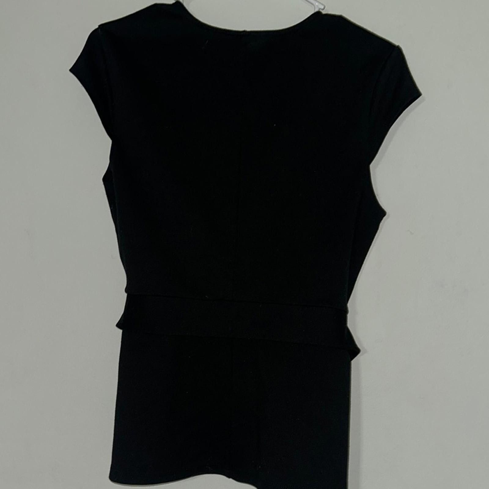 Designer New York & Company Black Blouse Chic Top Size S / US 4 / IT 40 - 5 Thumbnail