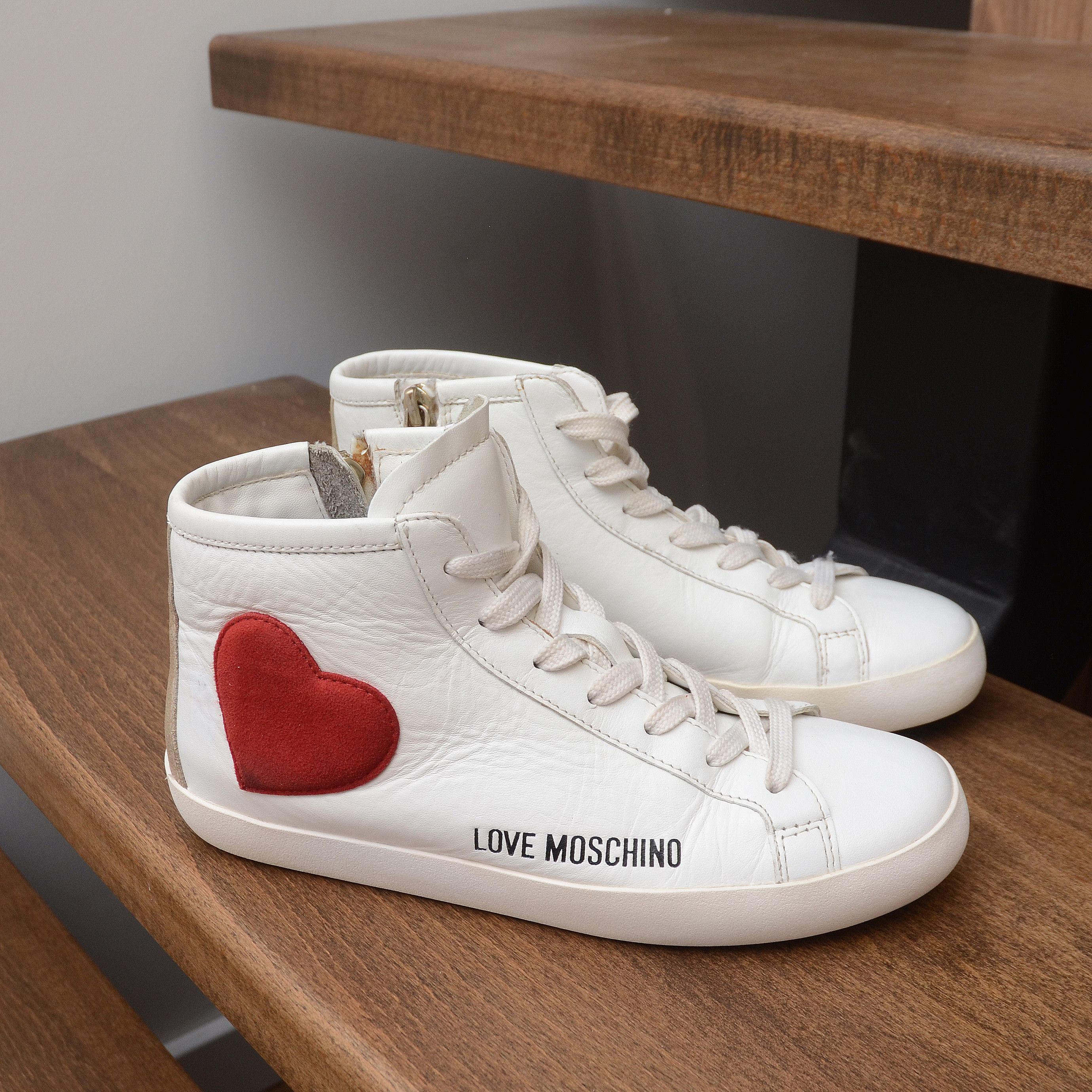 Love Moschino Love Moschino Women's White Mid Top Sneakers Size 35 EU Size US 4 / IT 34 - 2 Thumbnail