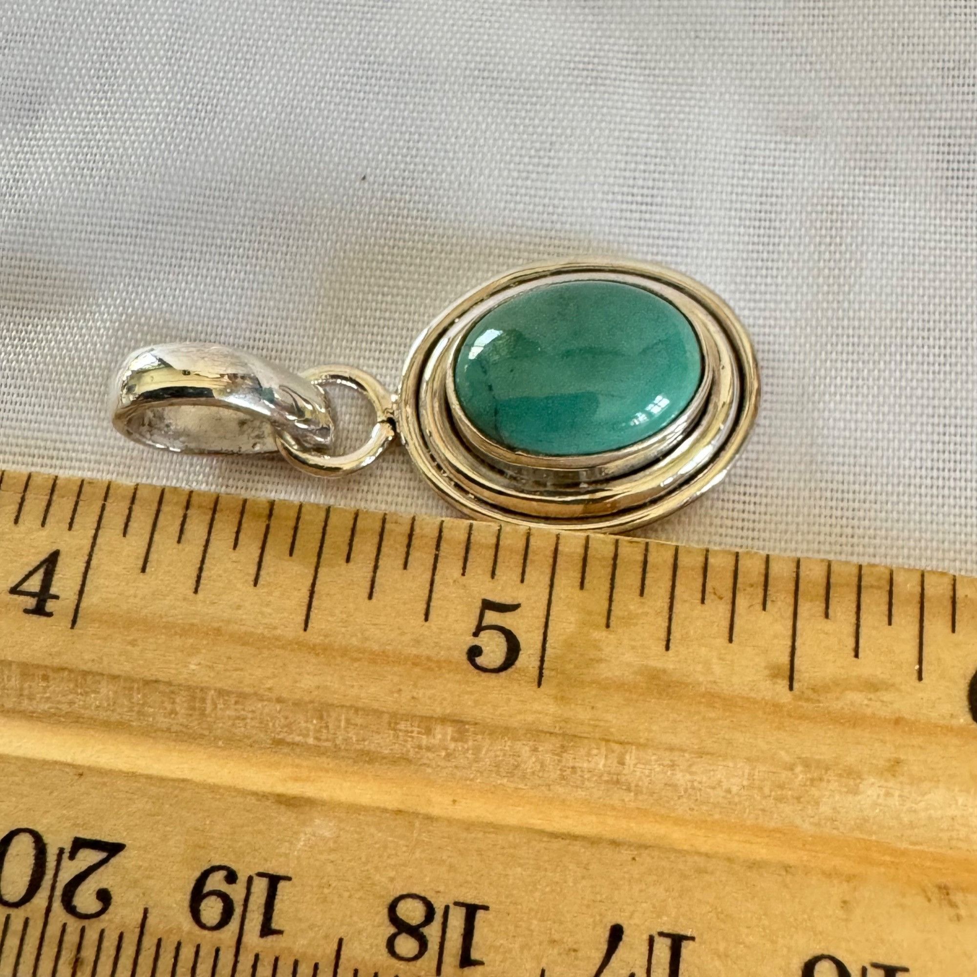 Vintage VTG Sterling Silver 925 Turquoise Bezel Set Statement Pendan Size ONE SIZE - 8 Thumbnail