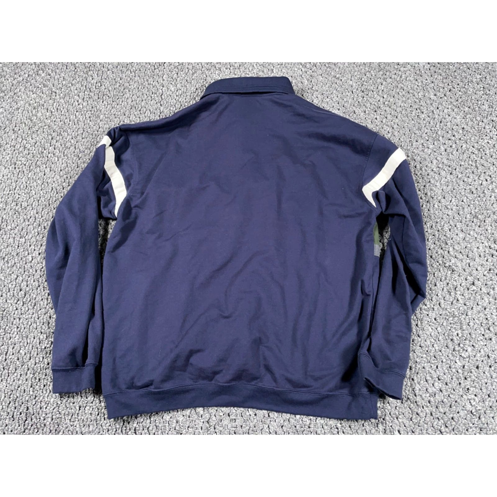 Vintage VINTAGE 90s Dad Style Long Sleeve Polo Shirt David Taylor XL Tall Dark Blue Green Striped Polo Mens Size US XL / EU 56 / 4 - 2 Thumbnail