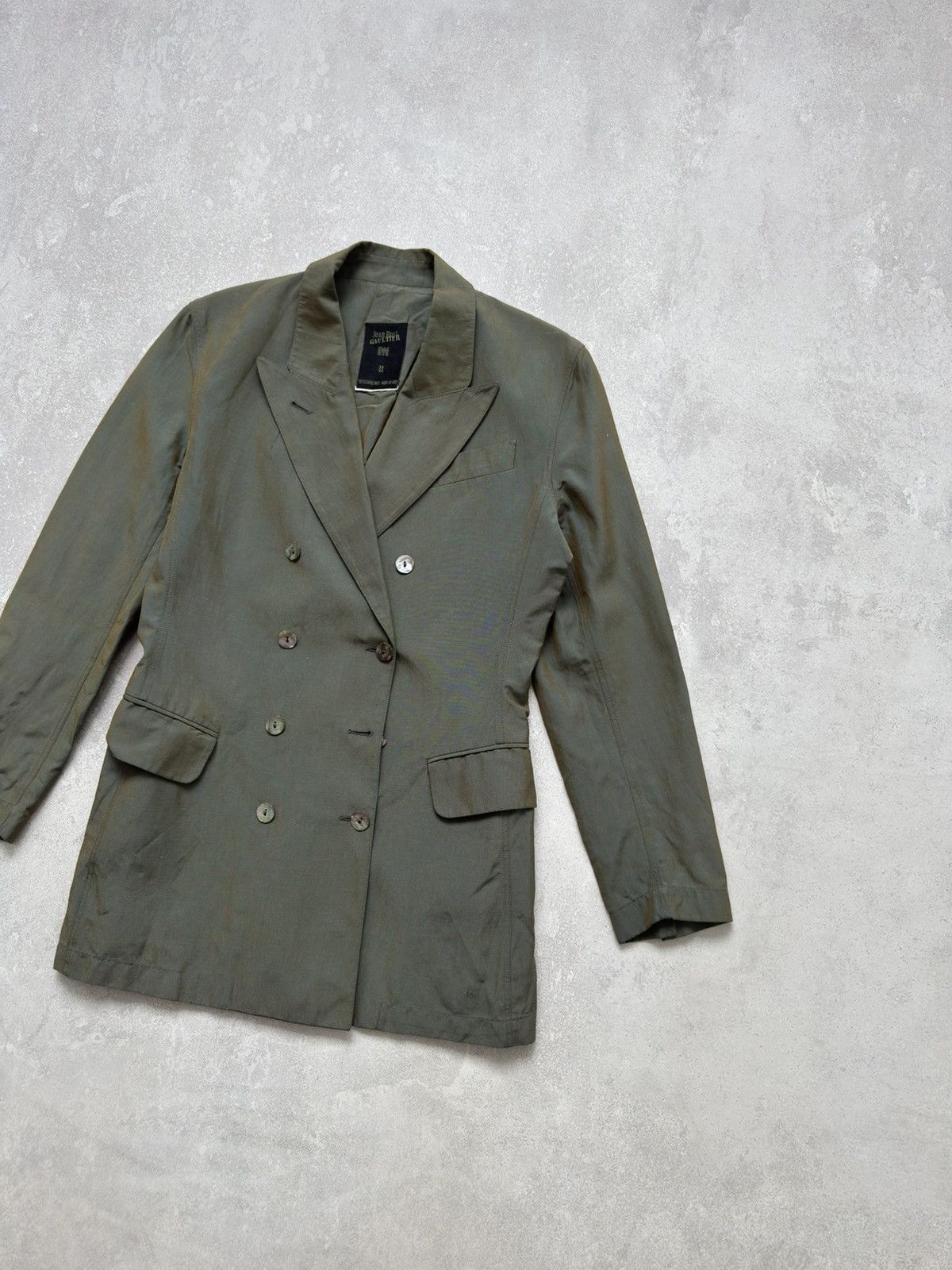 Jean Paul Gaultier Jean Paul Gaultier Blazer Jacket Double Breasted Satin Sheen Size M / US 6-8 / IT 42-44 - 3 Thumbnail
