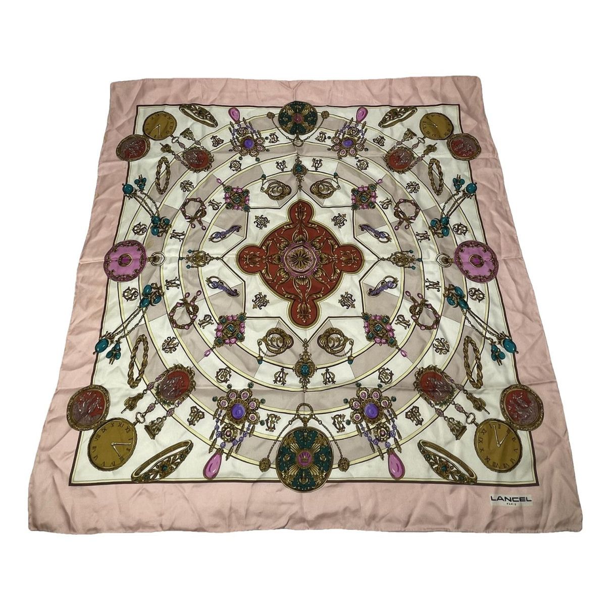 Lancel Pink Silk Scarf Size ONE SIZE - 1 Thumbnail