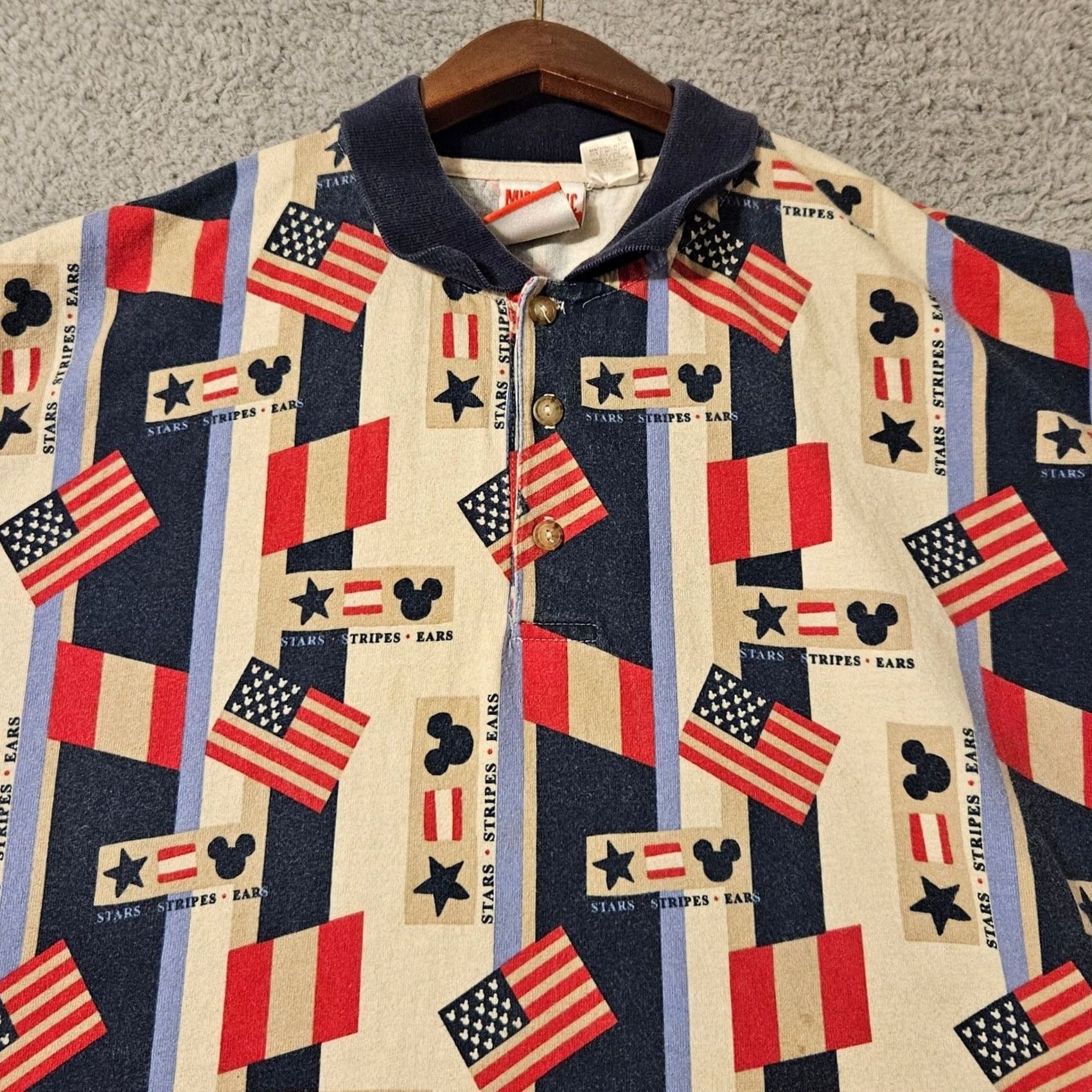 Mickey Unlimited VINTAGE Mickey Inc XXL Patriotic American Flag Polo Shirt Stars Stripes Mens Size US XXL / EU 58 / 5 - 2 Thumbnail