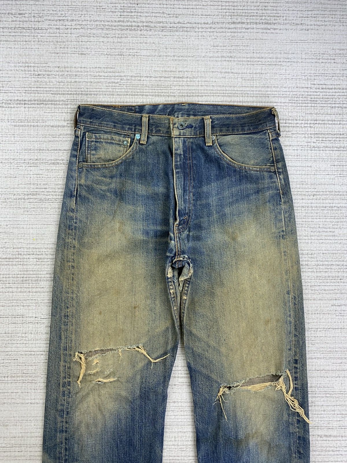 Levi's 🔥Vintage 90s Levi’s 503 Distressed Denim Mud Wash Jeans Size US 31 - 7 Thumbnail