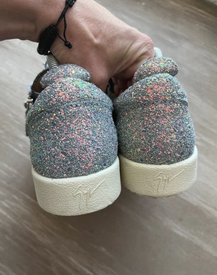 Giuseppe Zanotti Guiseppe Zanotti Glitter May London Sneakers Silver Luxury Size US 8.5 / IT 38.5 - 4 Thumbnail