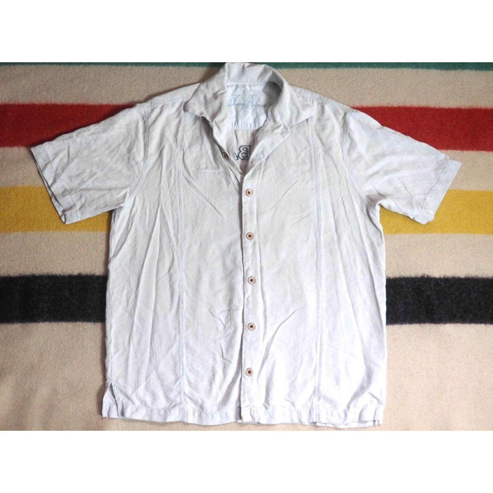 Tommy Bahama VINTAGE Tommy Bahama Shirt Parrot Golf Silk Hawaiian Button-Up Short Sleeve M Blue Size US M / EU 48-50 / 2 - 2 Thumbnail