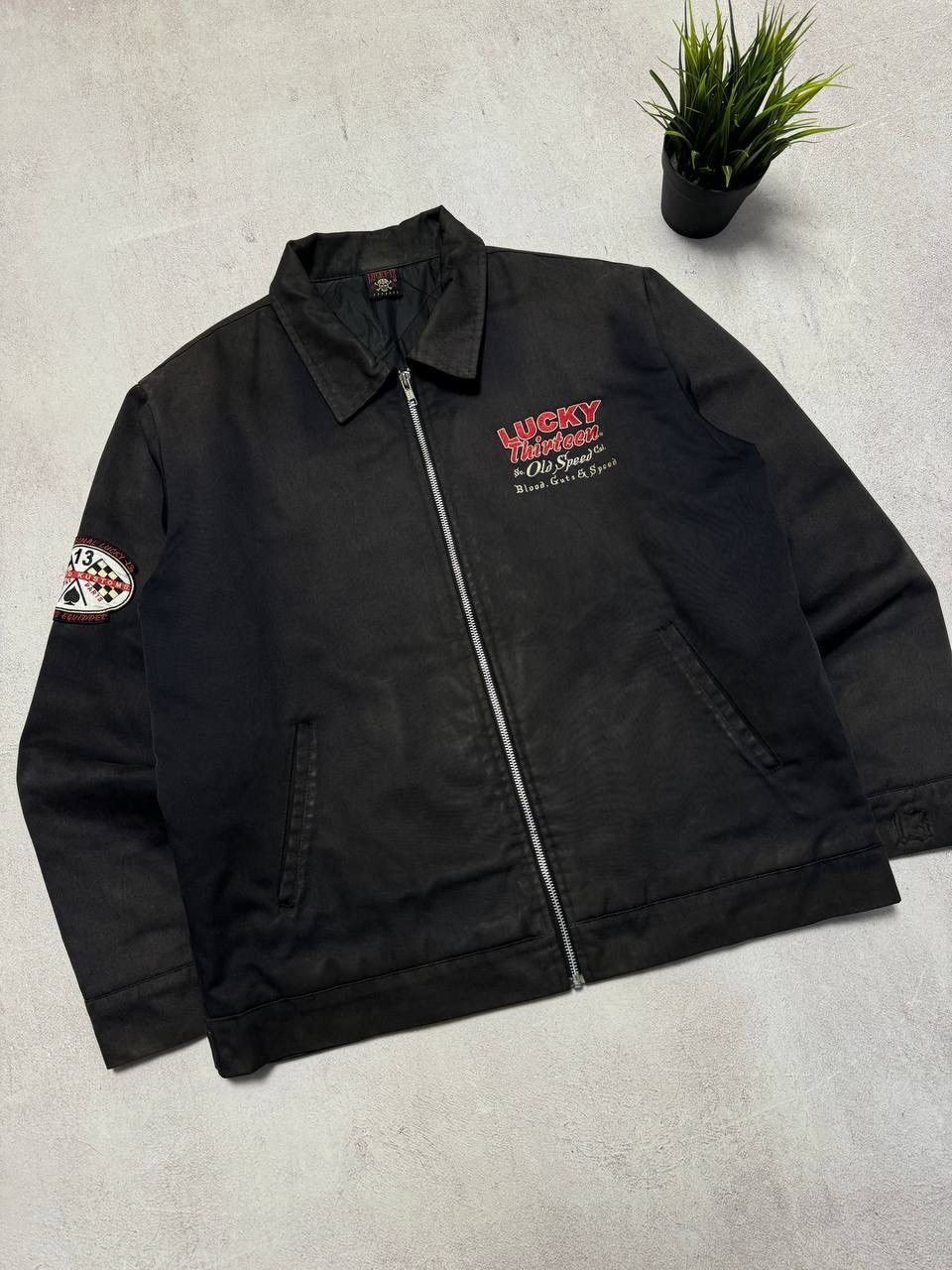 Vintage Vintage Lucky 13 Jacket Embroidered Bomber Baggy Racing 90s Size US M / EU 48-50 / 2 - 5 Thumbnail