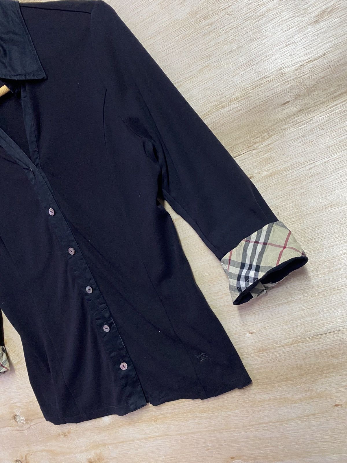 Burberry Burberry London black stretch cotton shirt buttons ups Size S / US 4 / IT 40 - 3 Thumbnail