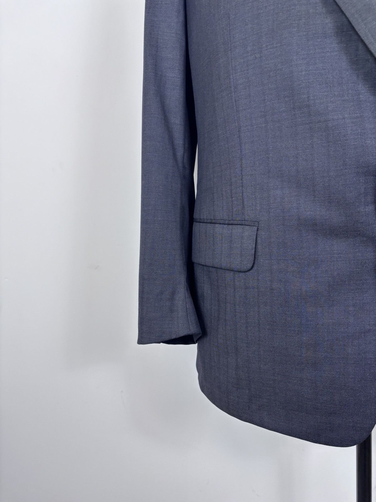 Corneliani Corneliani Men’s Vintage Grey Striped Wool Blazer Jacket Size 42R - 6 Thumbnail