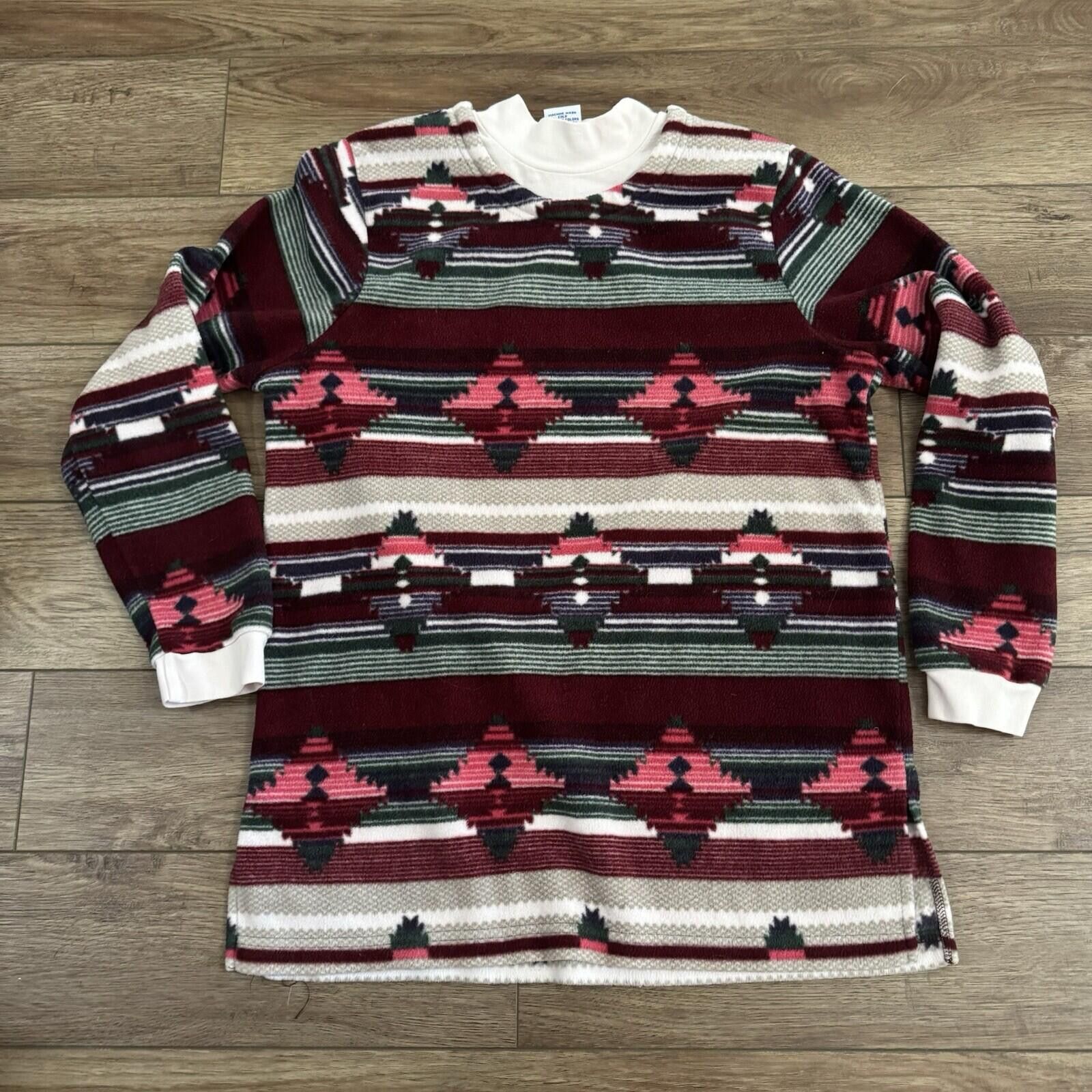 Blair Vintage 90s Blair Aztec Stripe Fleece Mock Neck Sweatshirt Size M / US 6-8 / IT 42-44 - 1 Thumbnail