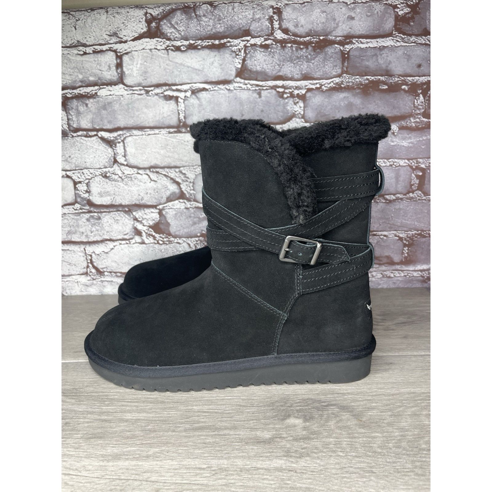 Ugg Koolaburra UGG Delene Black Suede Boots Buckle Boots Women’s Size US 10 / IT 40 - 20 Thumbnail
