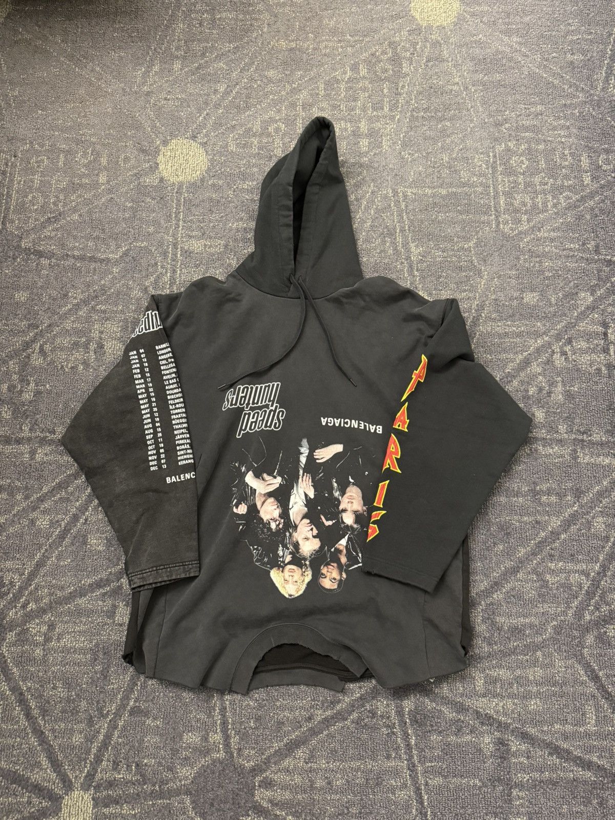 【BALENCIAGA】SPEED HUNTER UPSIDE DOWN HOODIE OVERSIZED Balenciaga Speed Hunters Upside Down Hoodie Oversized 'Black