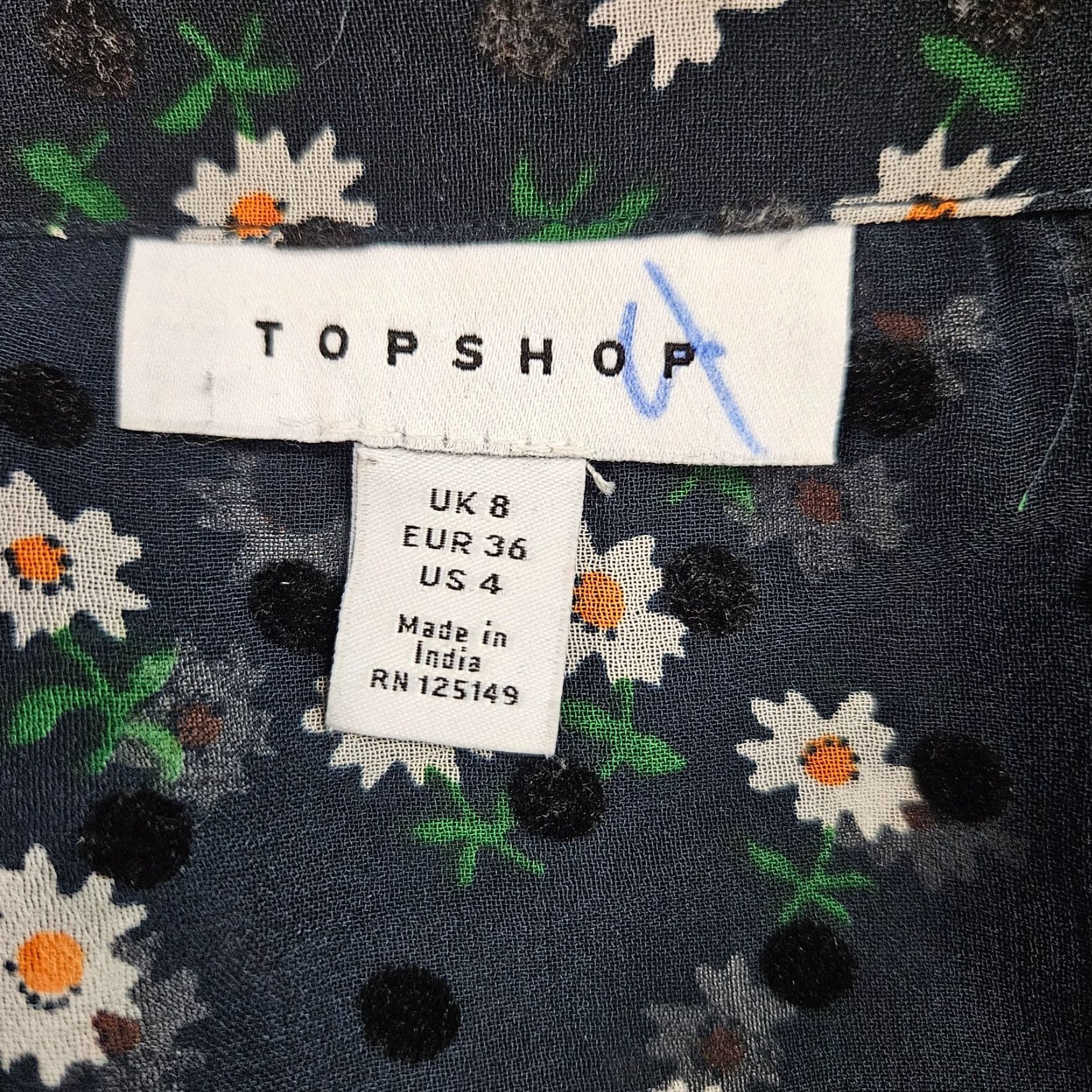 Topshop Topshop Button-Up Shirt Womens Sz 4 Multicolor Polka Dot Floral Sheer Long Sleeve Collared Size S / US 4 / IT 40 - 6 Thumbnail