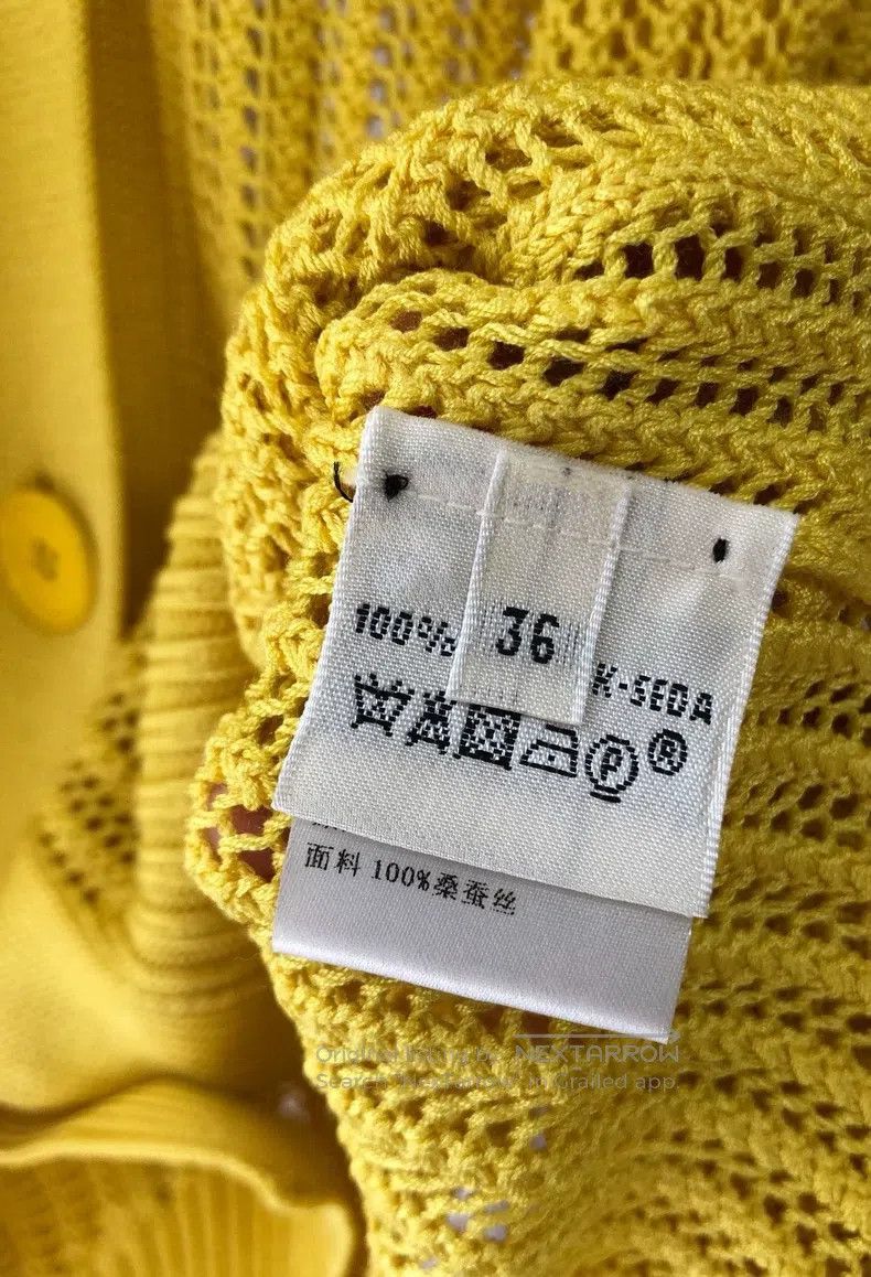 Hermes Hermes Lemon Yellow Silk Open Cardigan Size XS / US 0-2 / IT 36-38 - 4 Thumbnail