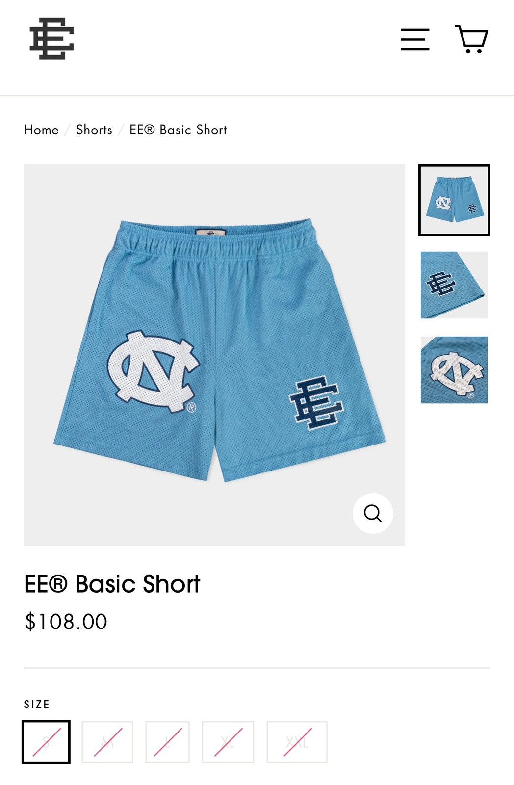 Eric Emanuel × NCAA Eric Emanuel North Carolina Basic Shorts Large Size US 34 / EU 50 - 8 Thumbnail