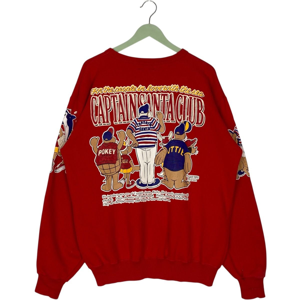 Vintage Vintage 90s Captain Santa Sweatshirt Crewneck Red Size L Size US L / EU 52-54 / 3 - 7 Thumbnail