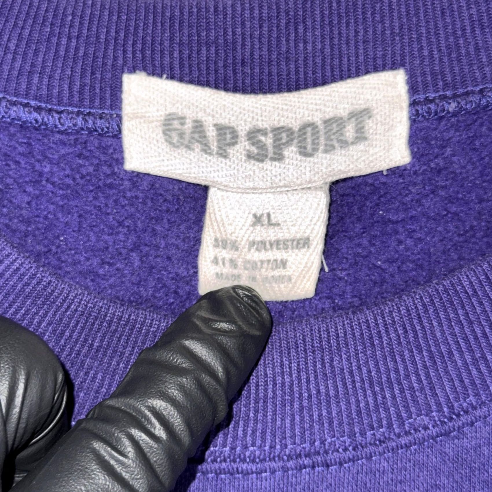 Gap VINTAGE Gap Sport Sweatshirt Crew Neck Men XL Purple Solid Fleece Cotton Polyester Pullover Long Sleeve Casual All Seasons Size US XL / EU 56 / 4 - 3 Thumbnail