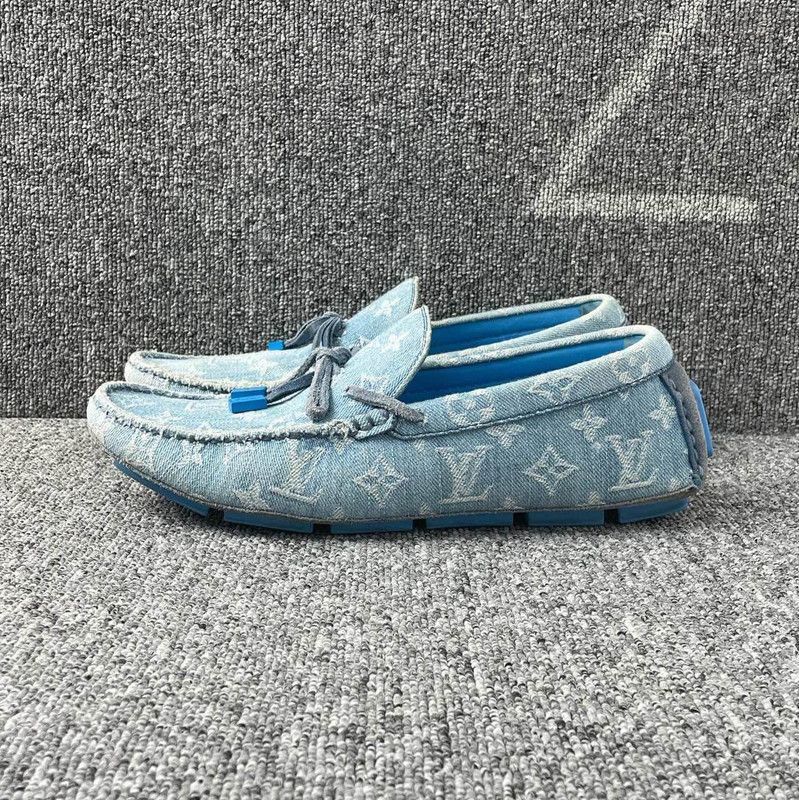 Louis Vuitton Louis Vuitton Blue Denim Moccasin Shoes for Men - Size US 8.5 / EU 41-42 - 1 Thumbnail