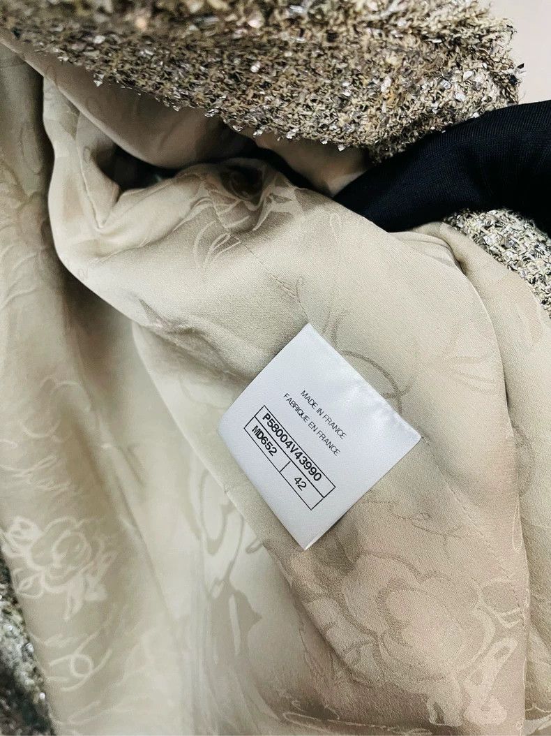 Chanel Chanel Silver-gray tweed gold silk jacket 2504-Nextarrow Size M / US 6-8 / IT 42-44 - 3 Thumbnail