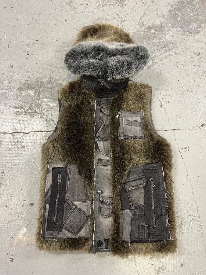Dolce & Gabbana AW2011 Dolce & Gabbana Rabbit Fur Hooded Hybrid Denim Vest Jacket Size US S / EU 44-46 / 1 - 5 Thumbnail