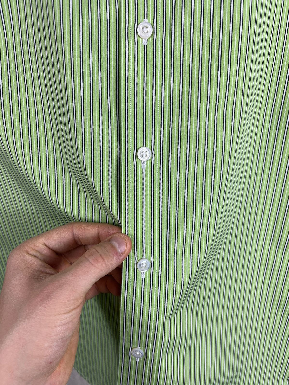 Polo Ralph Lauren × Ralph Lauren × Ralph Lauren Black Label Ralph Lauren black label classic lime striped shirt casual Size XL / US 12-14 / IT 48-50 - 15 Thumbnail