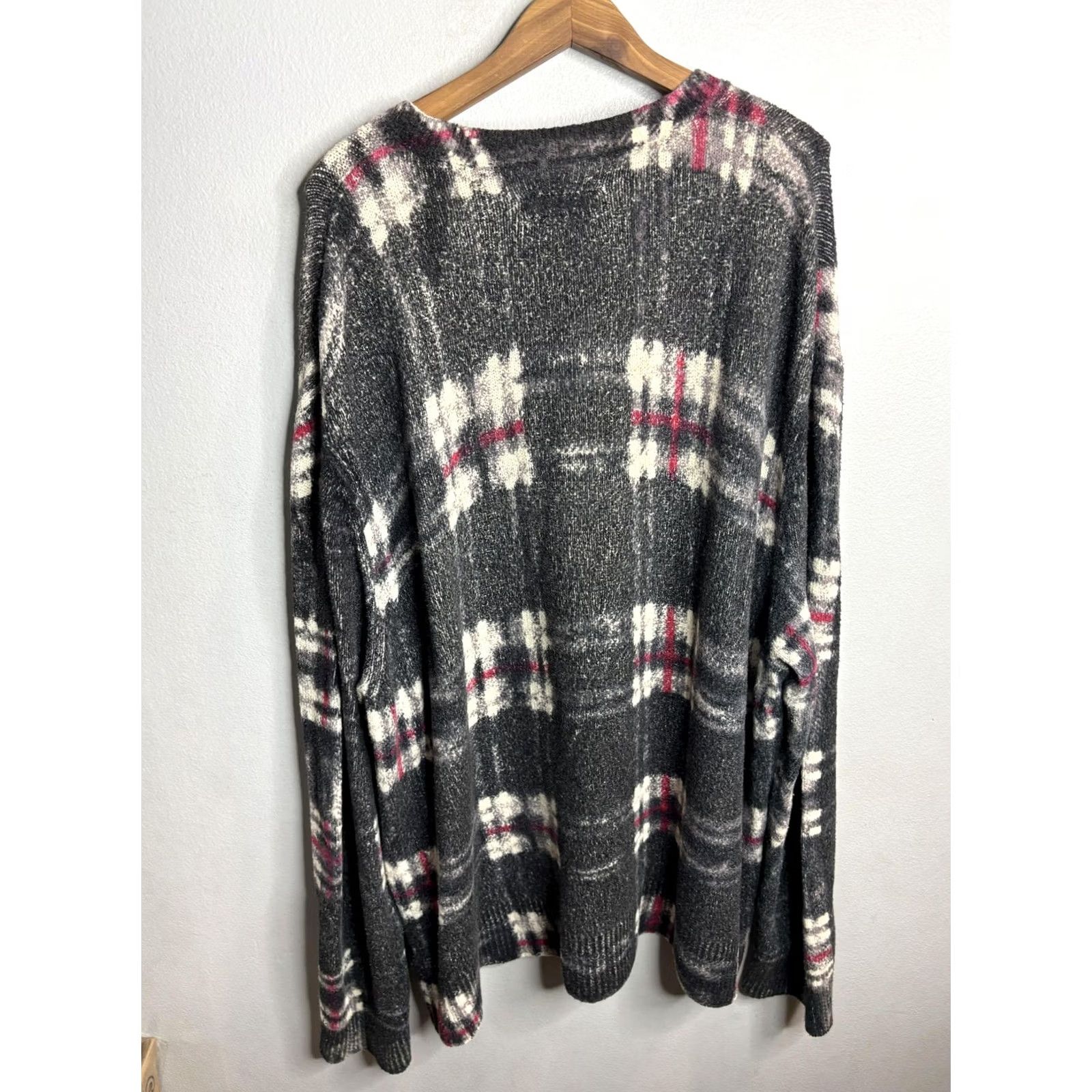 Allsaints AllSaints Sweater Womens XL Gray Plaid Oversized Crew Neck Knit Pullover Size XL / US 12-14 / IT 48-50 - 5 Thumbnail