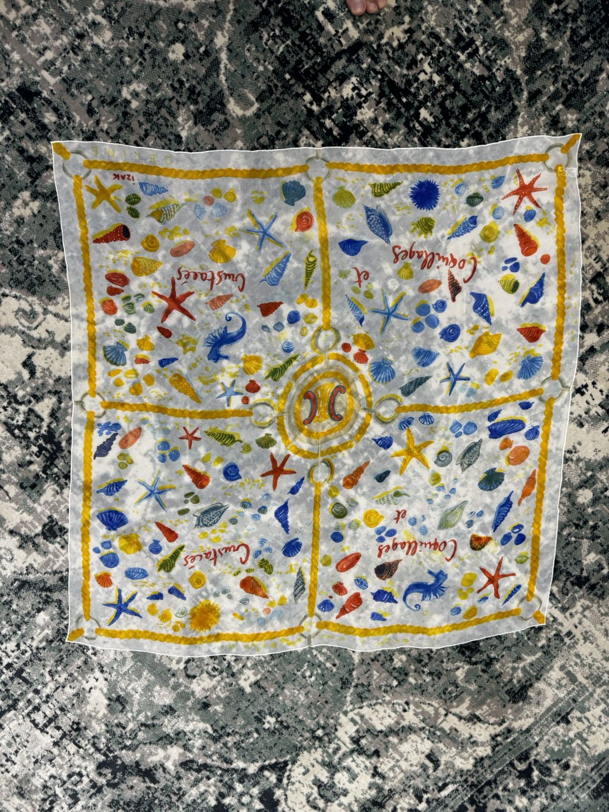Celine CELINE IZAK ZENOU COQUILLAGES ET CRESTACES SILK SCARF Size ONE SIZE - 7 Thumbnail