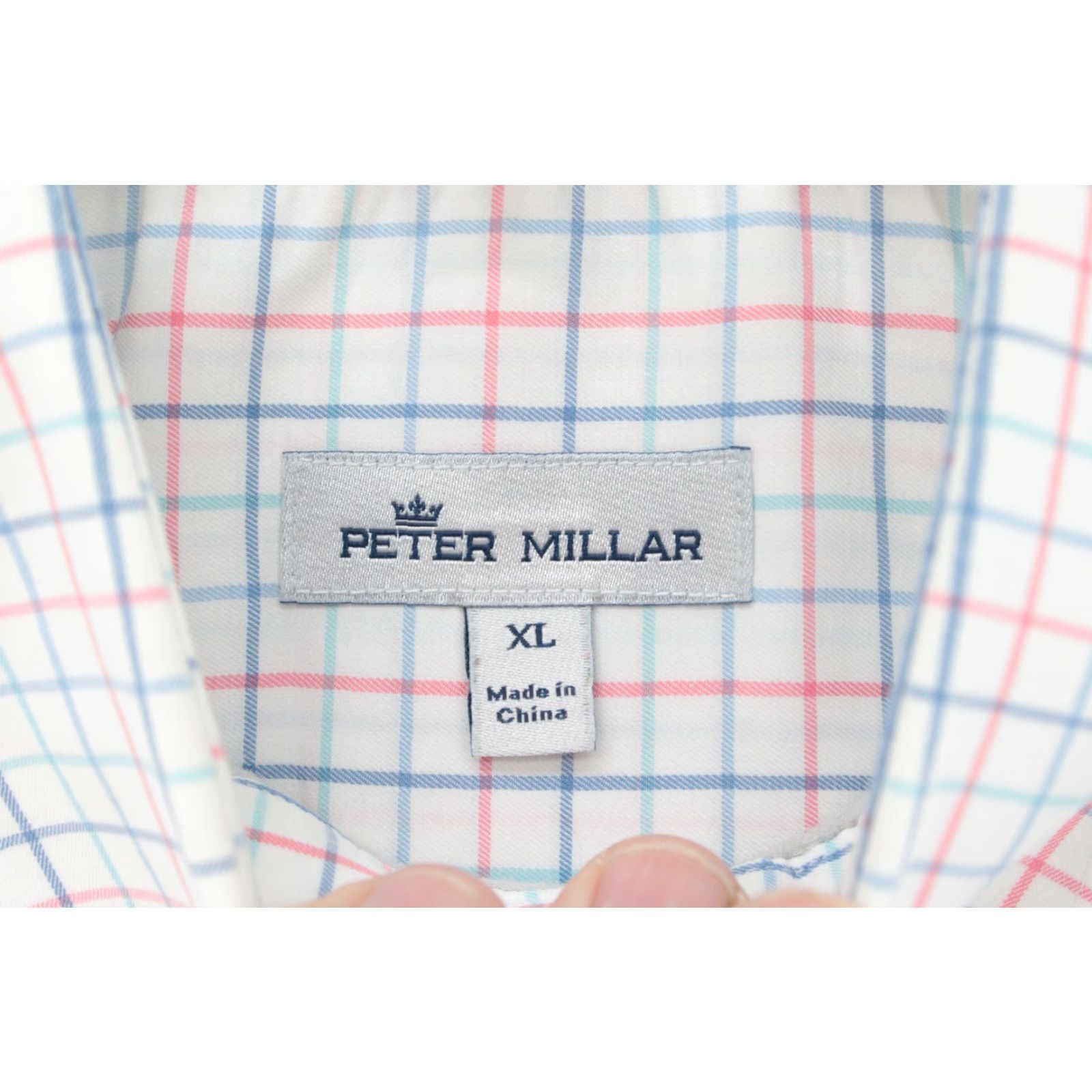 Peter Millar Peter Millar Shirt Men's XL White Blue Red Plaid Stretch Crown Ease Emory Sport Size US XL / EU 56 / 4 - 7 Thumbnail