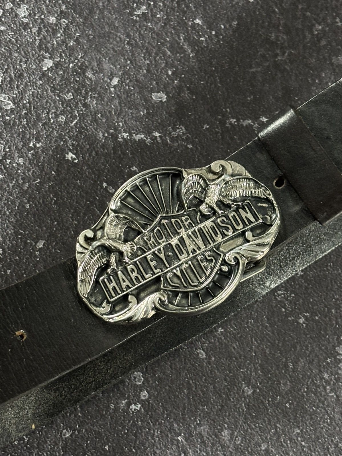 Harley Davidson × Vintage Vintage Harley Davidson leather belt Size ONE SIZE - 2 Thumbnail