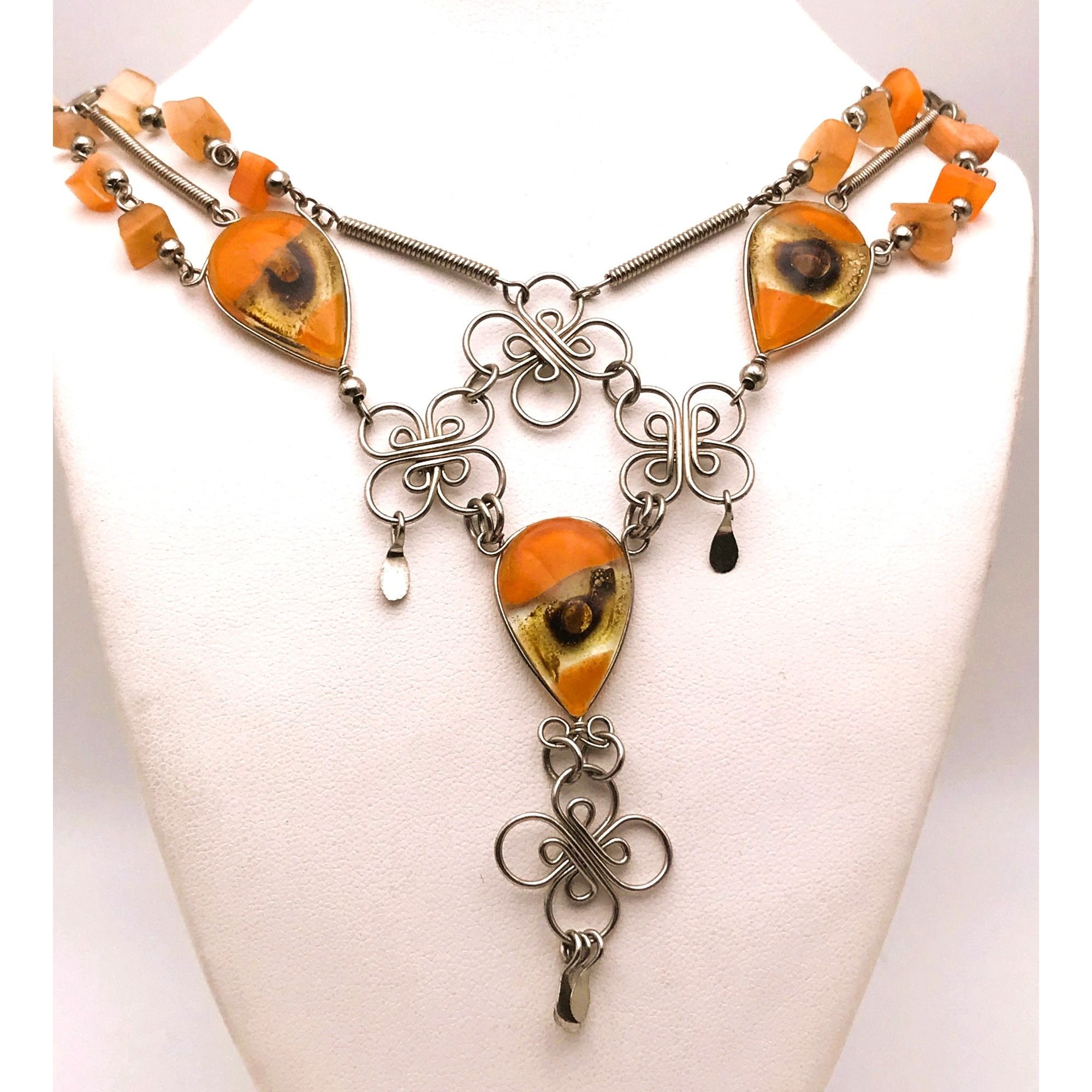 Other Third Eye Orange Necklace Handmade Boho Bohemian Hippie Size ONE SIZE - 11 Thumbnail