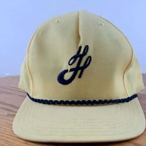 New Era VINTAGE New Era Hat Logo Trucker Snapback Unused Adjustable Yellow Men USA Made Canvas Cotton Polyester HK? Size ONE SIZE - 2 Thumbnail