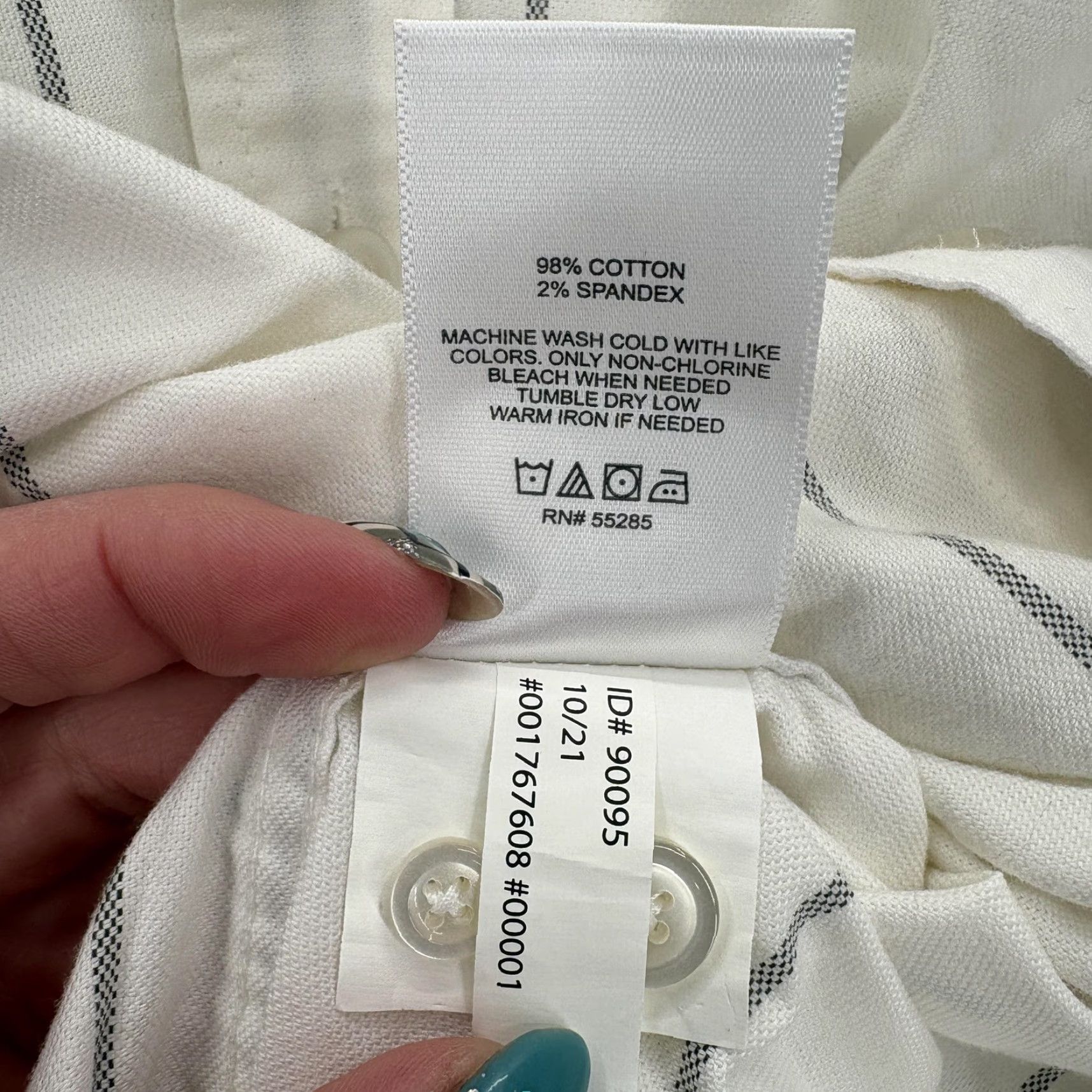 Express Express Shirt Mens Medium White Stripe Button-Down Long Sleeve Stretch Casual Size US M / EU 48-50 / 2 - 7 Thumbnail