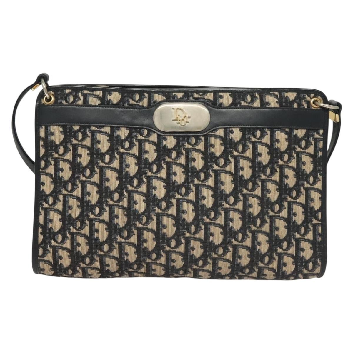 Dior DIOR Trotter Canvas Shoulder Bag Navy Gold Size ONE SIZE - 2 Thumbnail
