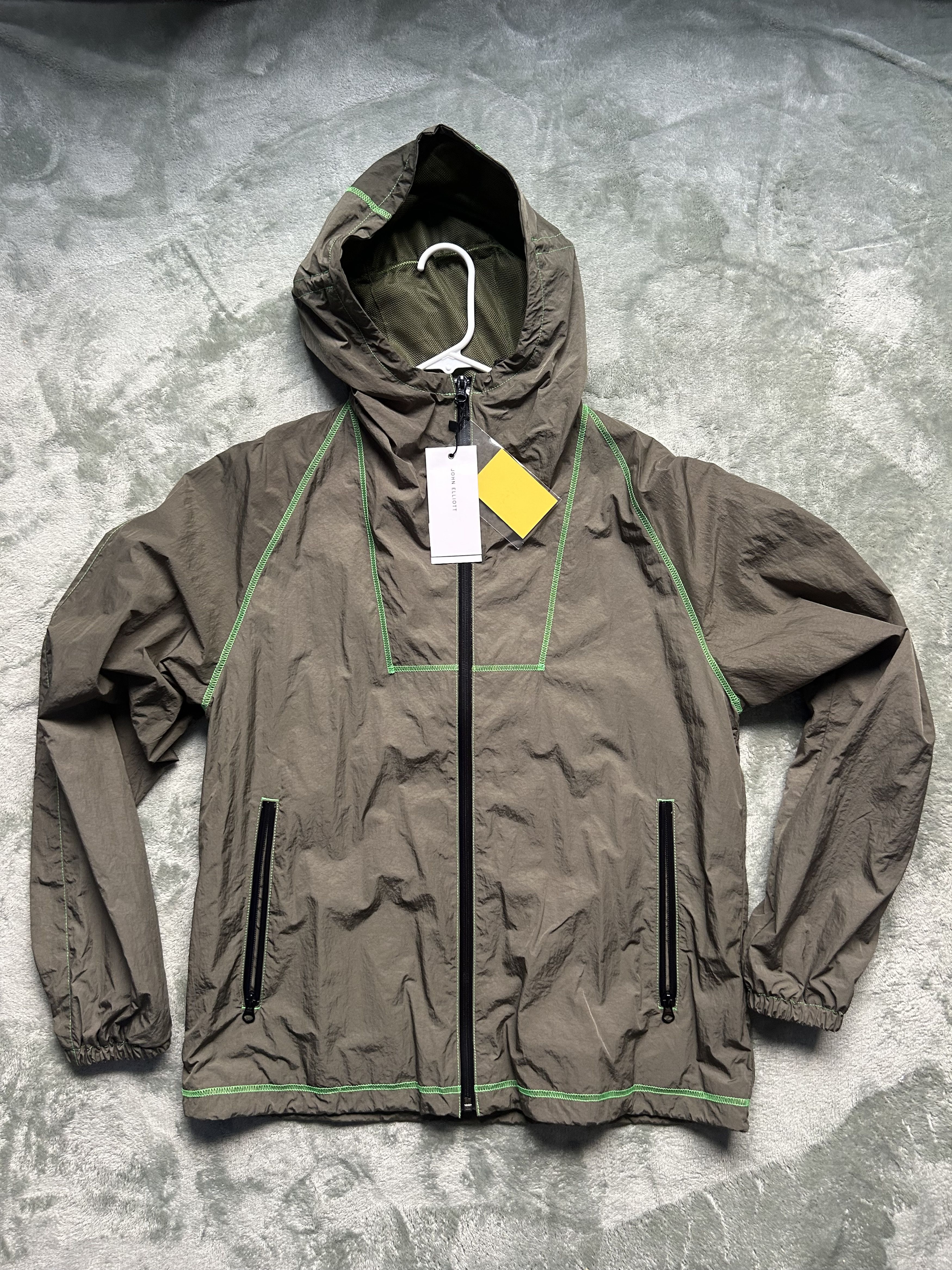 John Elliott John Elliott High Shrunk Nylon Full Zip Olive X Neon Green Size US S / EU 44-46 / 1 - 1 Thumbnail