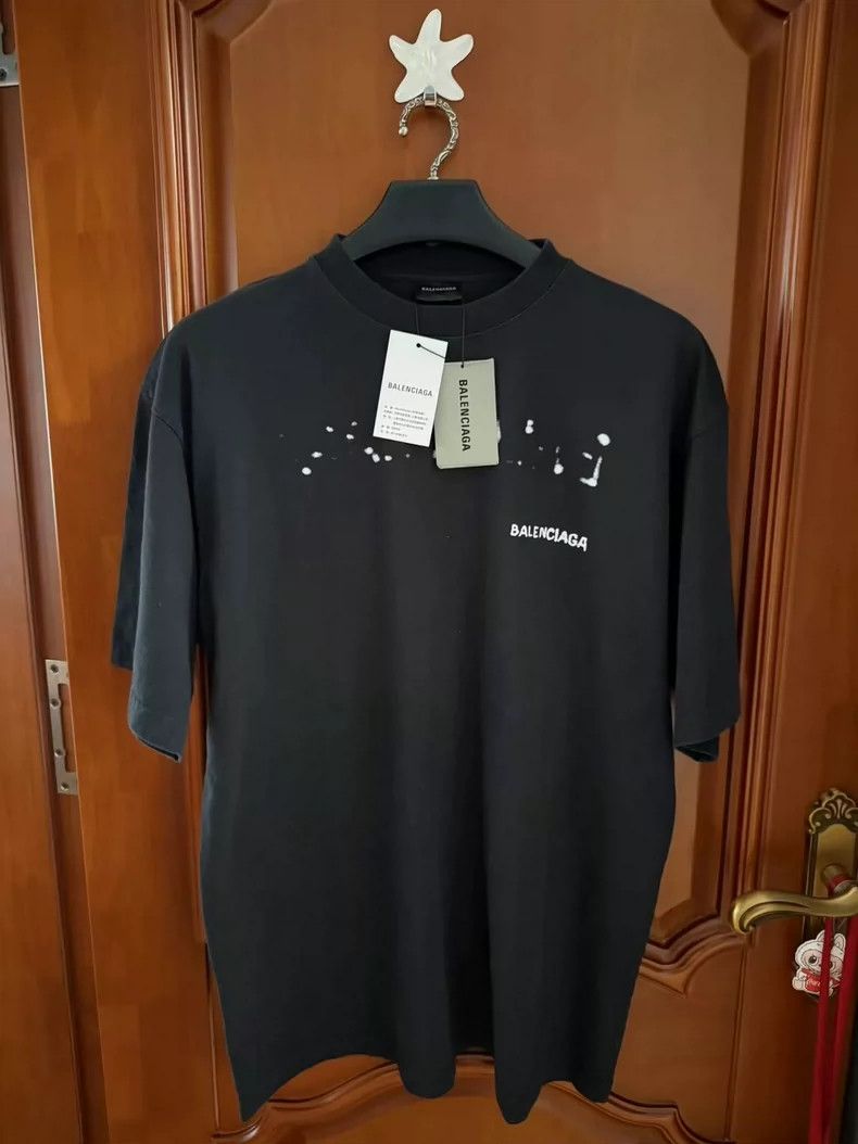 Balenciaga Balenciaga Splatter Logo Short Sleeve M Size Size US M / EU 48-50 / 2 - 1 Thumbnail