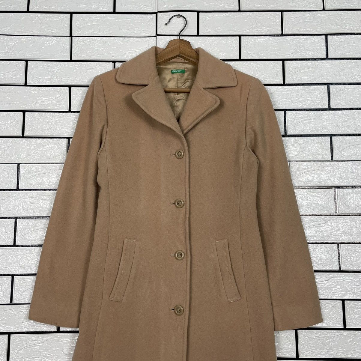 United Colors Of Benetton United Colors Of Benetton Brown Wool Long Coat Size S / US 4 / IT 40 - 3 Thumbnail