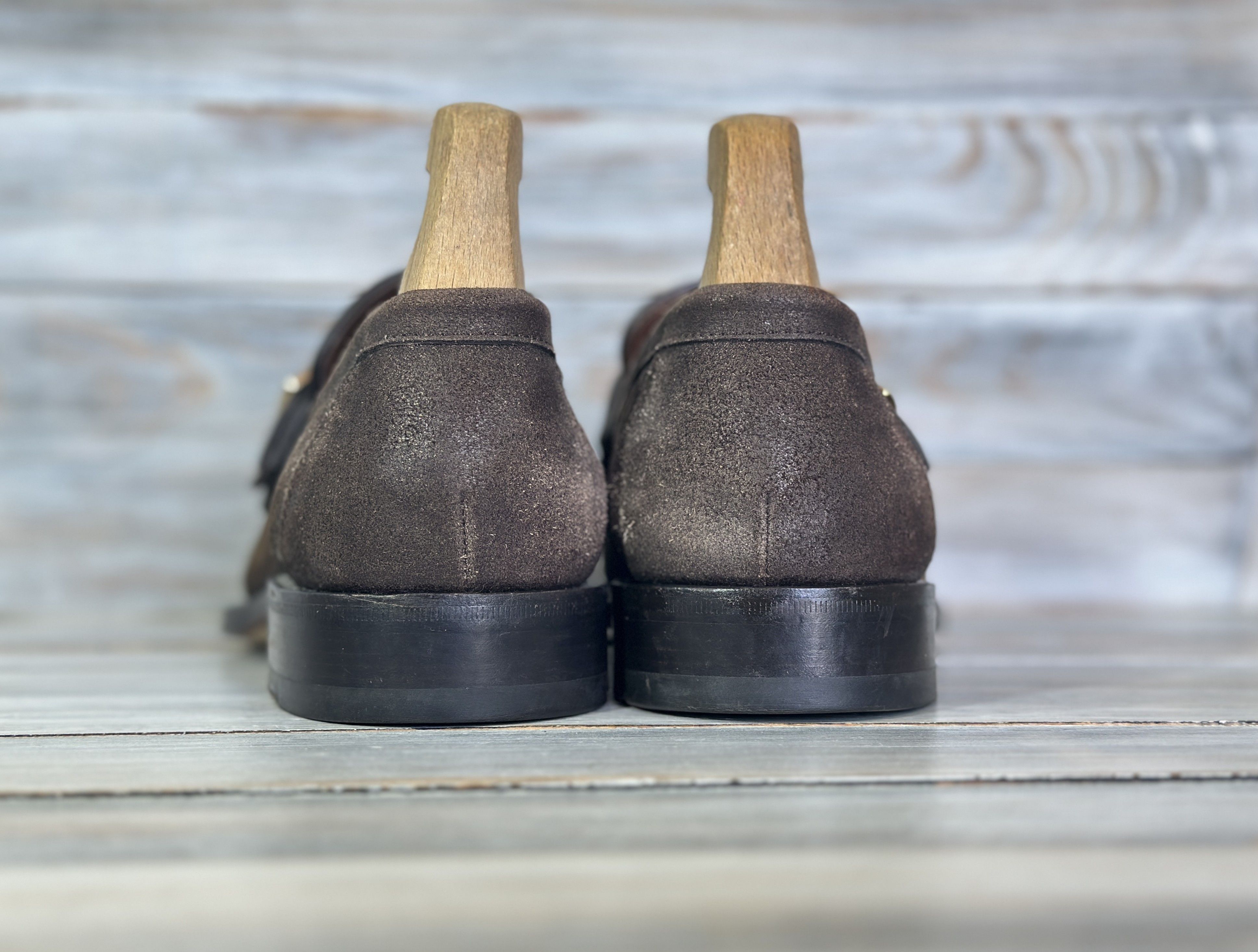 Santoni SANTONI Goodyear Leather Double Strap Loafers Luxury Brand Size US 9.5 / EU 42-43 - 6 Thumbnail