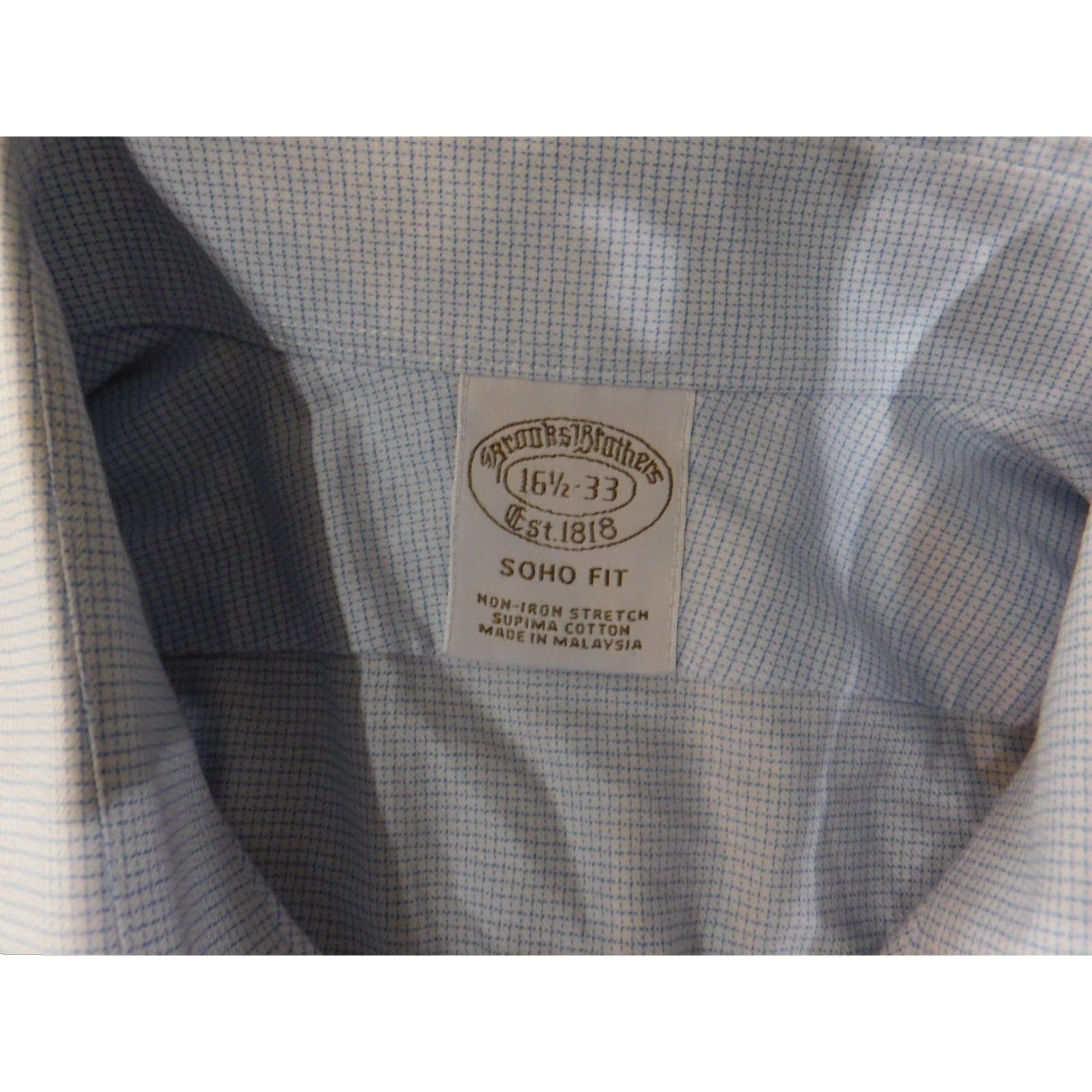 Brooks Brothers Brooks Brothers dress shirt mens 16.5 blue soho fit non iron button front long sleeve striped casual business mens Regular 1818 French cuff blue Size 46R - 7 Thumbnail